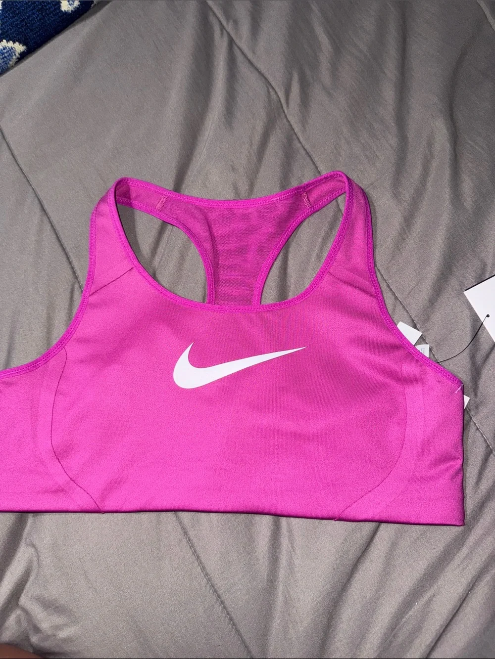 Nike Magenta Racerback Sports Bra with White Swoosh